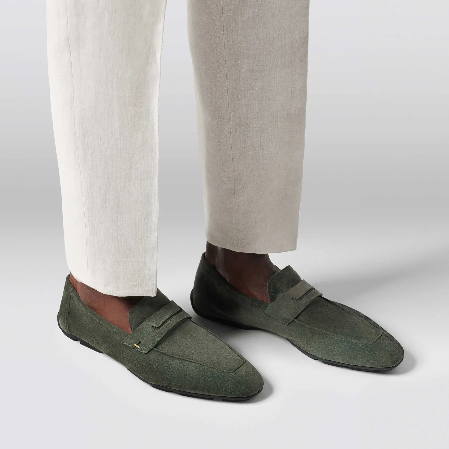 Berluti Mocassin Lorenzo Drive En Cuir Camoscio | Mocassins & Boucles