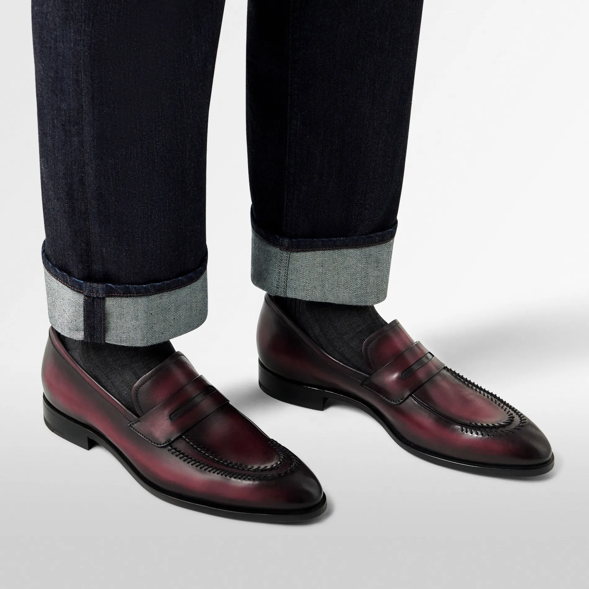 Berluti Mocassin Rapi&eacute;c&eacute;-Repris&eacute; en cuir | Mocassins & Boucles