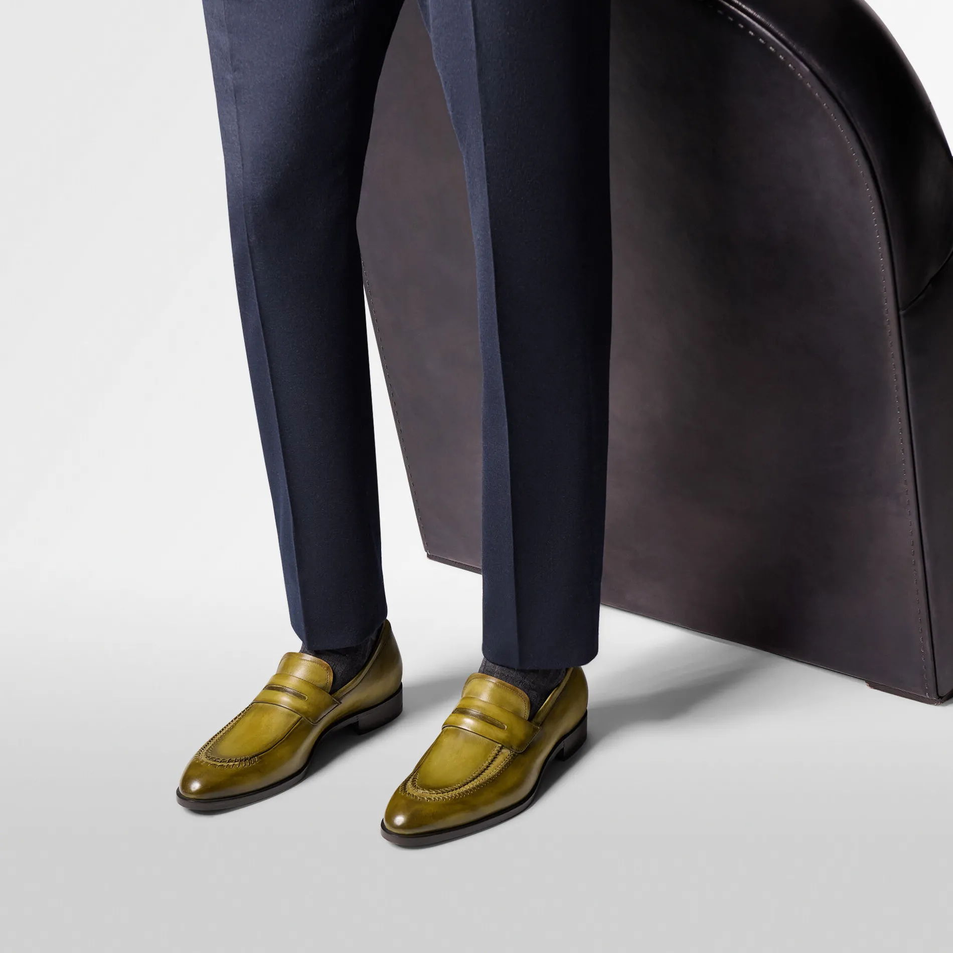 Berluti Mocassin Rapi&eacute;c&eacute;-Repris&eacute; en cuir | Mocassins & Boucles