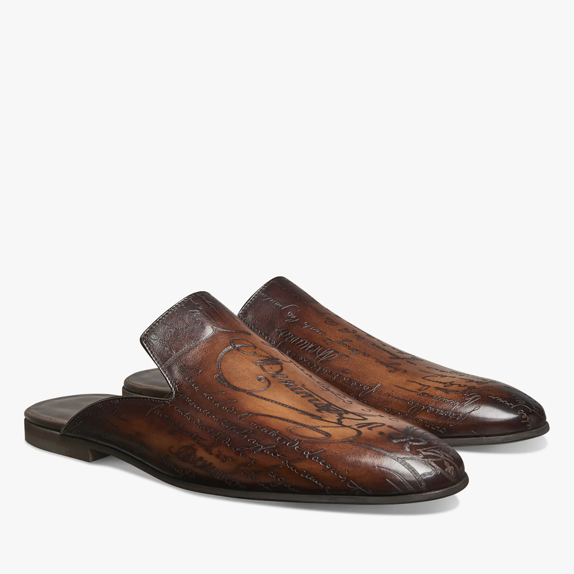 Berluti Mule Cyrus En Cuir Scritto | Mocassins & Boucles | Sandales