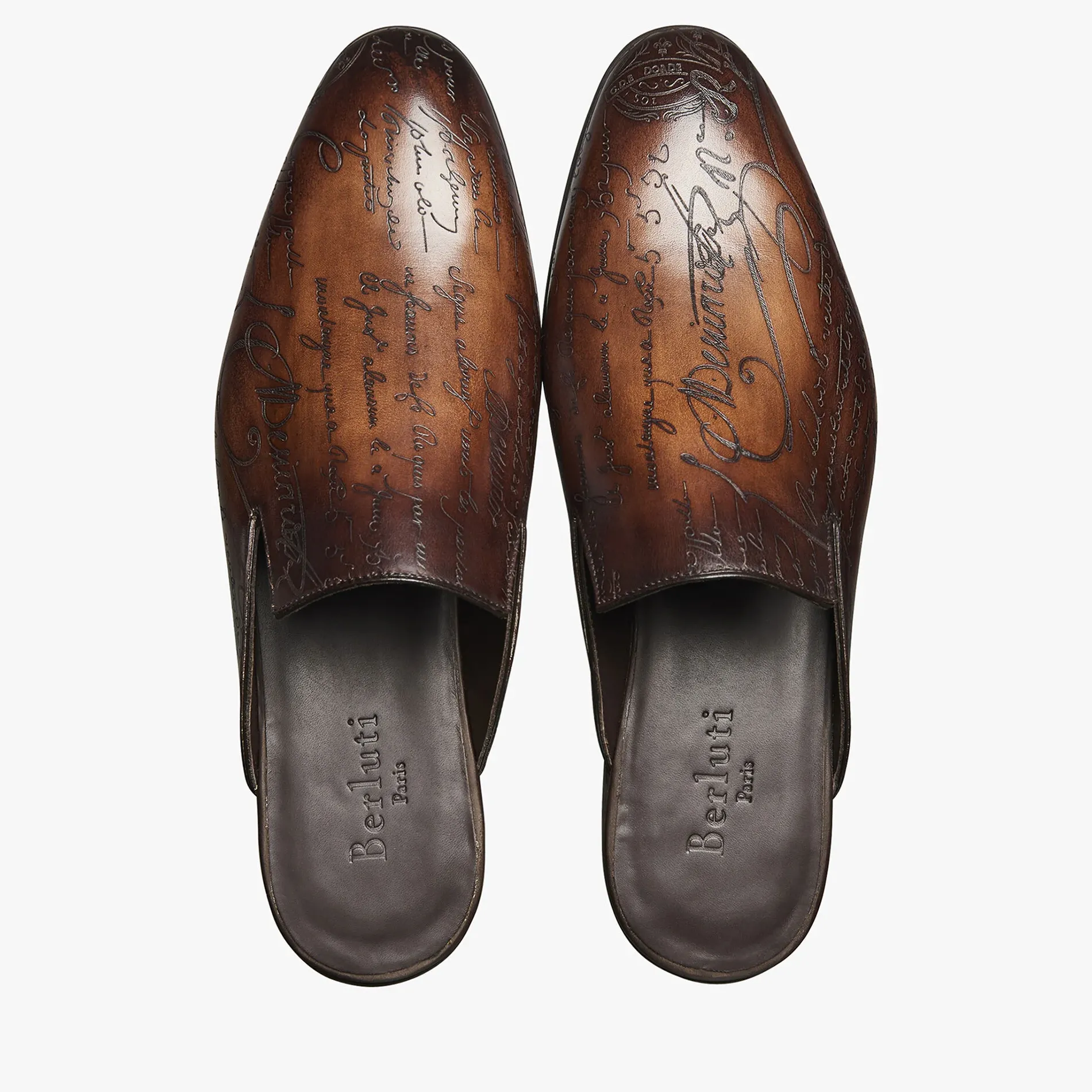 Berluti Mule Cyrus En Cuir Scritto | Mocassins & Boucles | Sandales