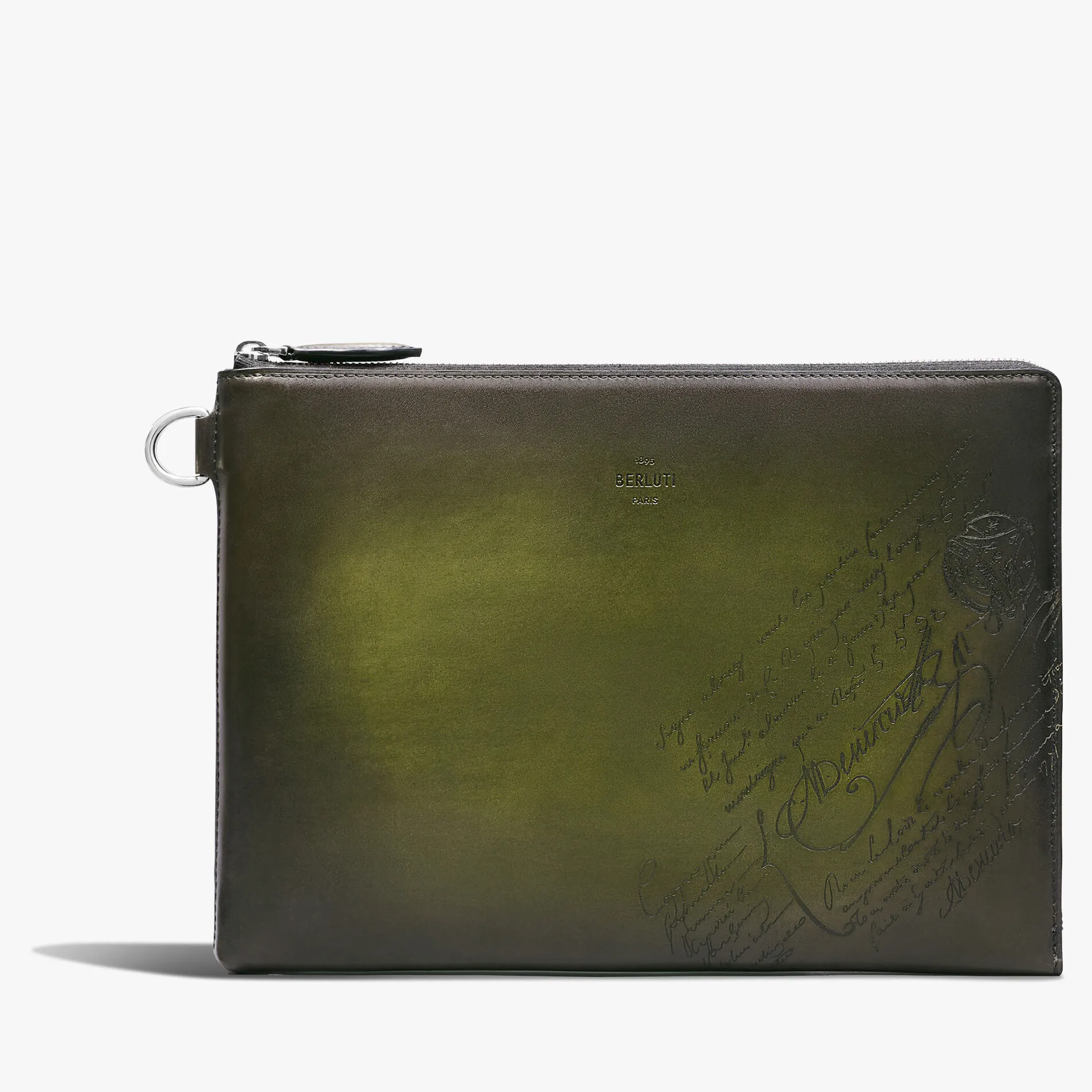 Berluti Pochette Nino Gm En Cuir Scritto | Pochettes