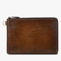 Berluti Pochette Nino Gm En Cuir Scritto | Pochettes