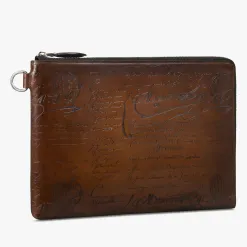 Berluti Pochette Nino Gm En Cuir Scritto | Pochettes