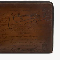 Berluti Pochette Nino Gm En Cuir Scritto | Pochettes