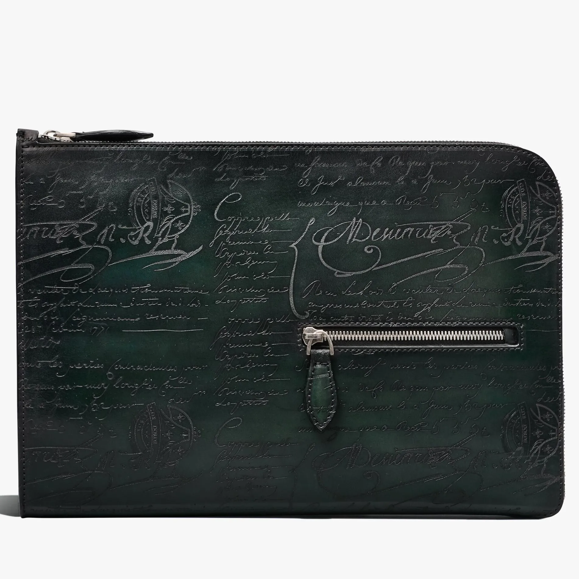Berluti Pochette Nino Tgm En Cuir Scritto | Pochettes
