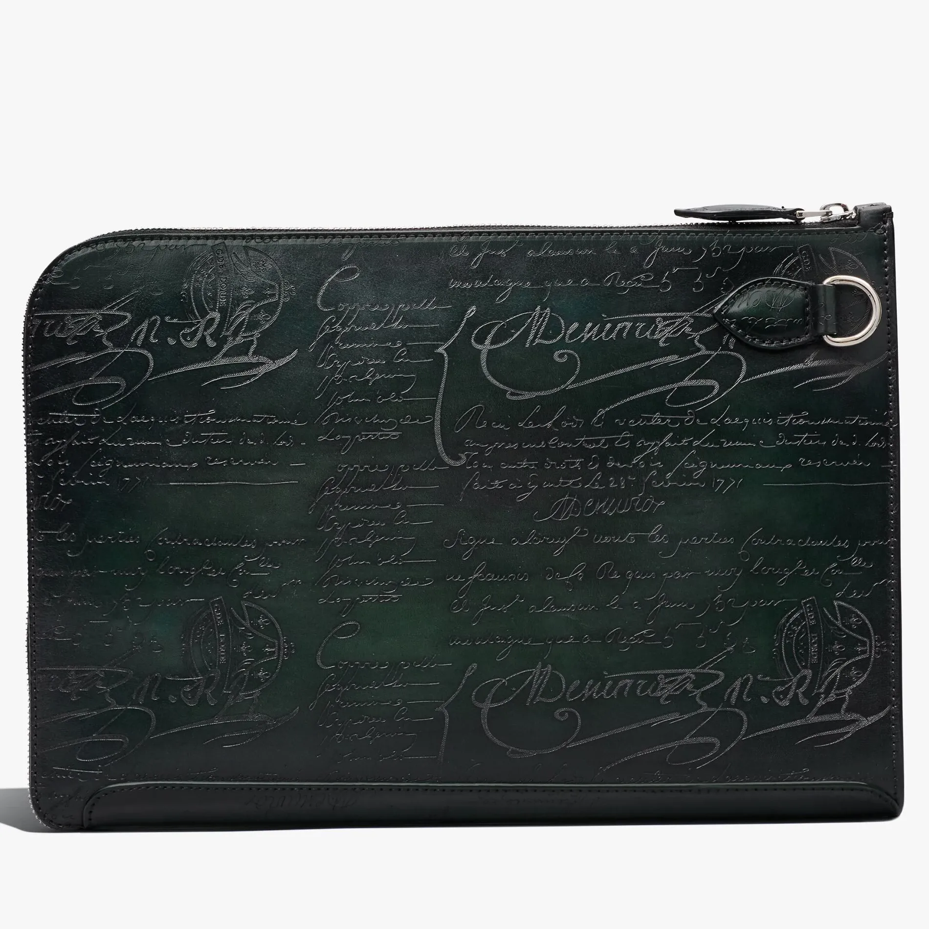 Berluti Pochette Nino Tgm En Cuir Scritto | Pochettes