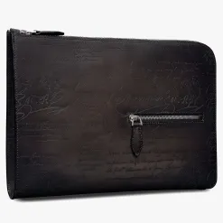 Berluti Pochette Nino Tgm En Cuir Scritto | Pochettes