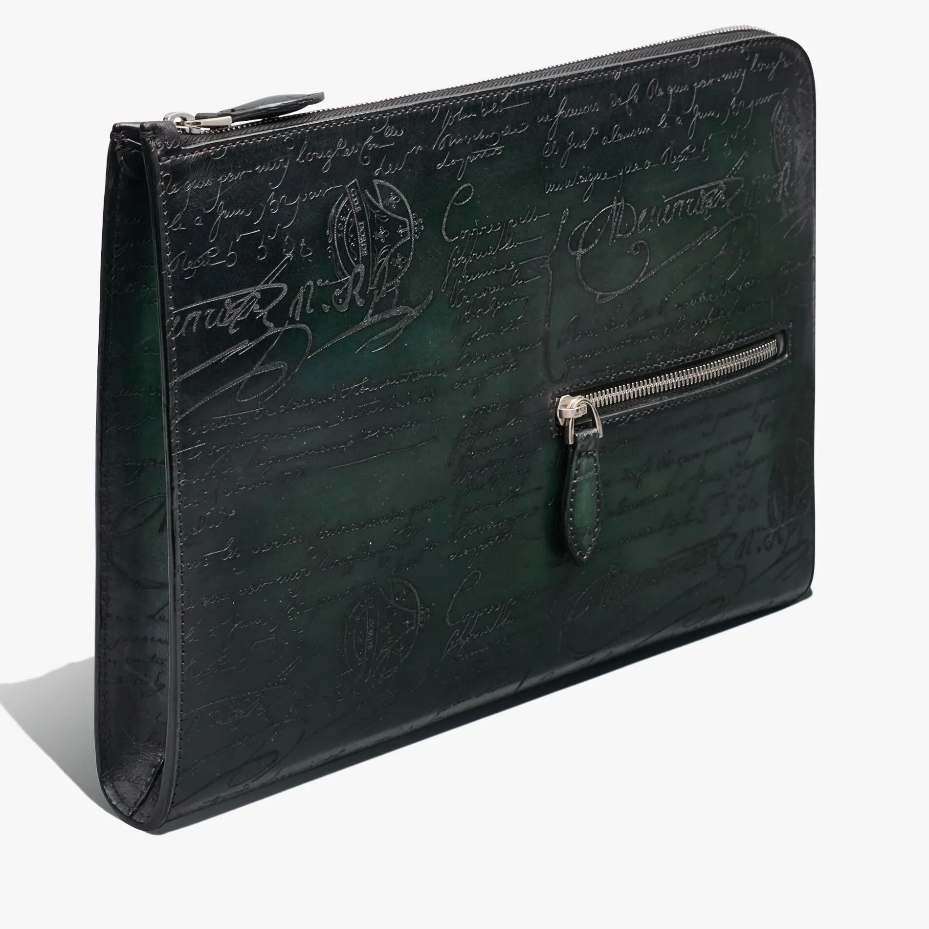 Berluti Pochette Nino Tgm En Cuir Scritto | Pochettes