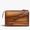 Berluti Pochette Tersio en cuir et cuir d'alligator | Pochettes
