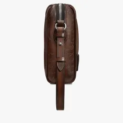 Berluti Pochette Zipp&eacute;e Rosewood En Cuir Scritto | Pochettes