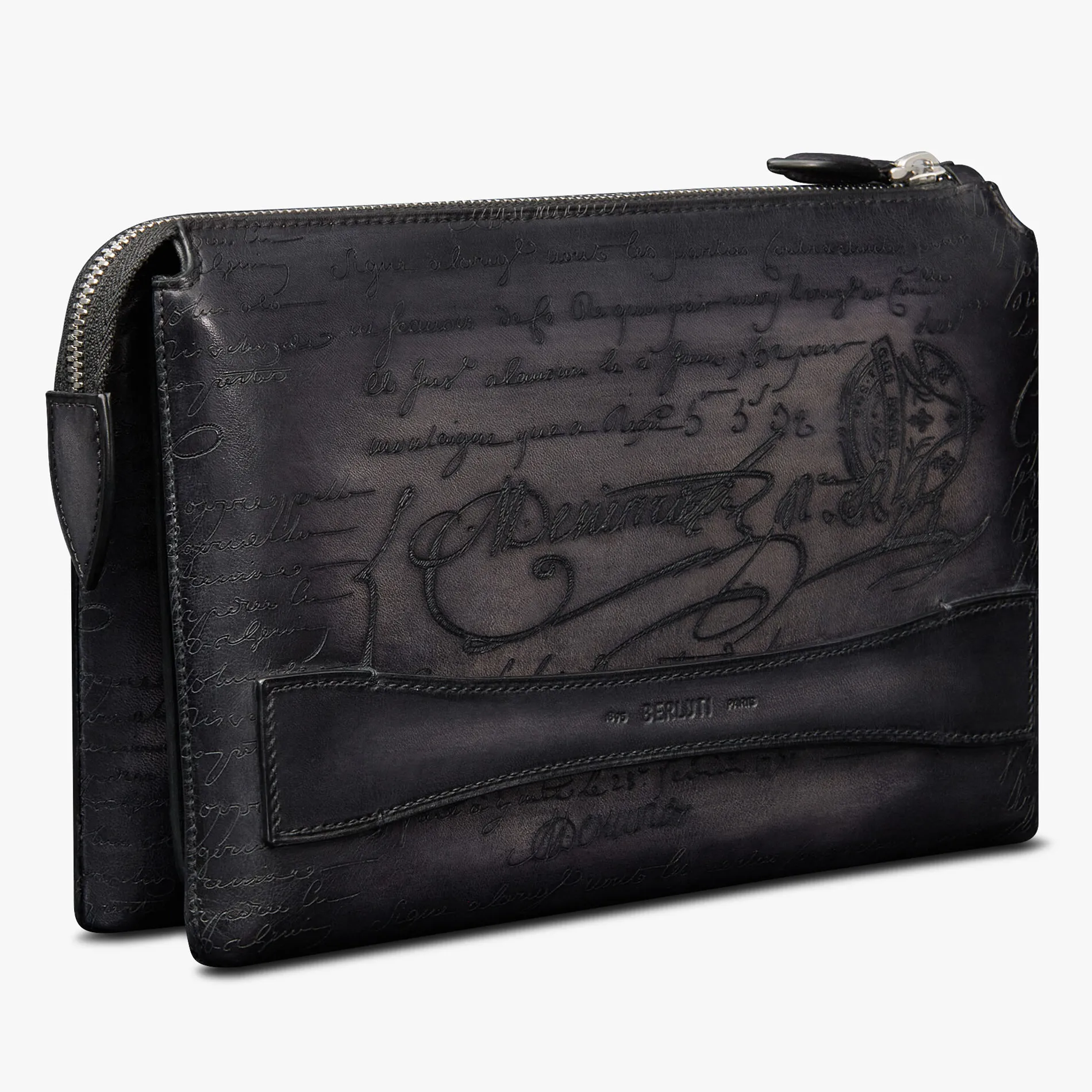 Berluti Pochette Zipp&eacute;e Tersio En Cuir Scritto | Pochettes | Portefeuilles