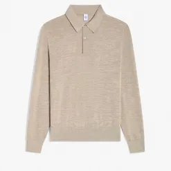 Berluti Polo Manches Longues L&eacute;ger En Laine Avec Jacquard Scritto | Polos & T-shirts