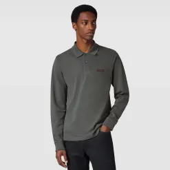 Berluti Polo Piqu&eacute; &agrave; Manches Longues avec D&eacute;tail en Cuir | Polos & T-shirts