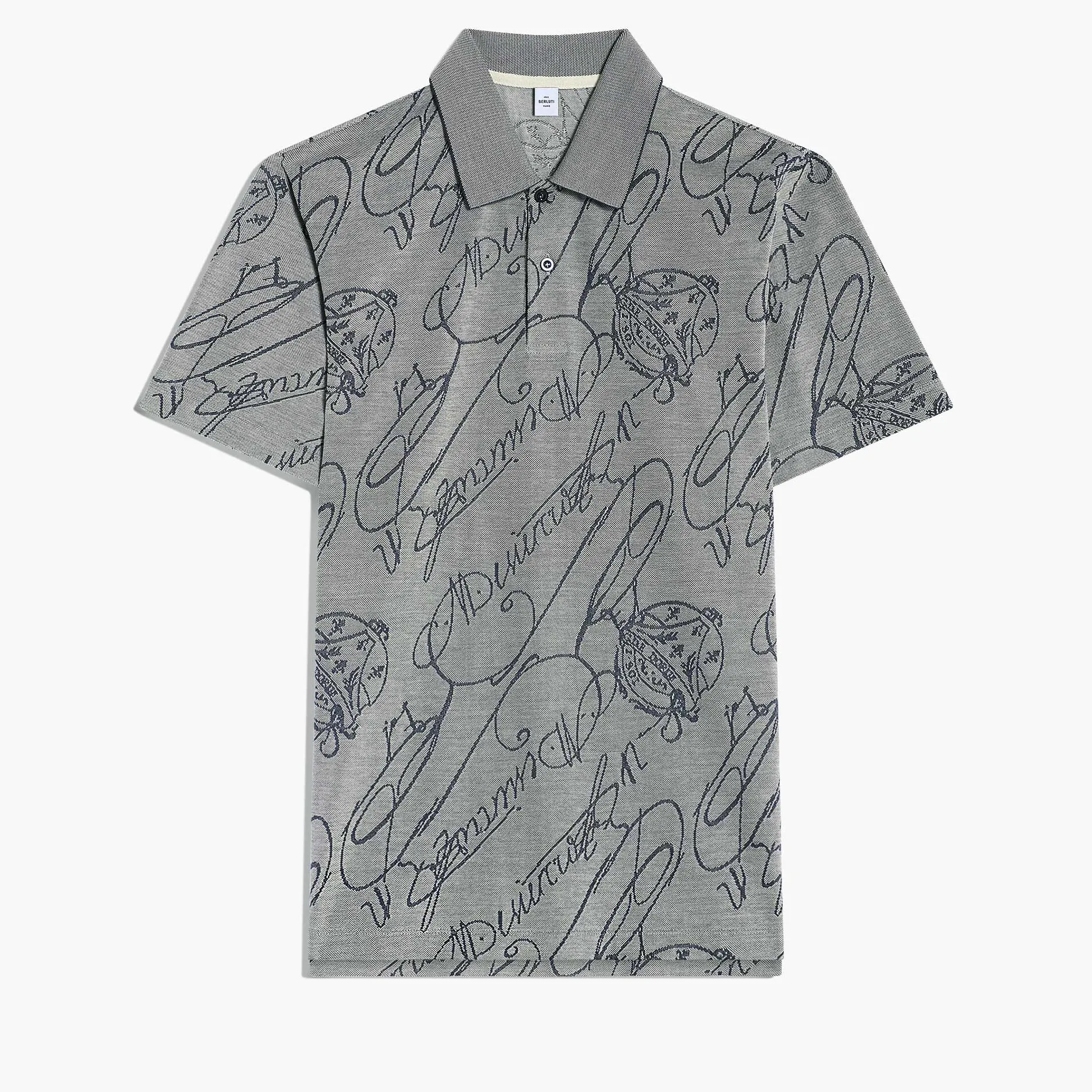 Berluti Polo Piqu&eacute; Changeant Avec Scritto Arabesque | Polos & T-shirts