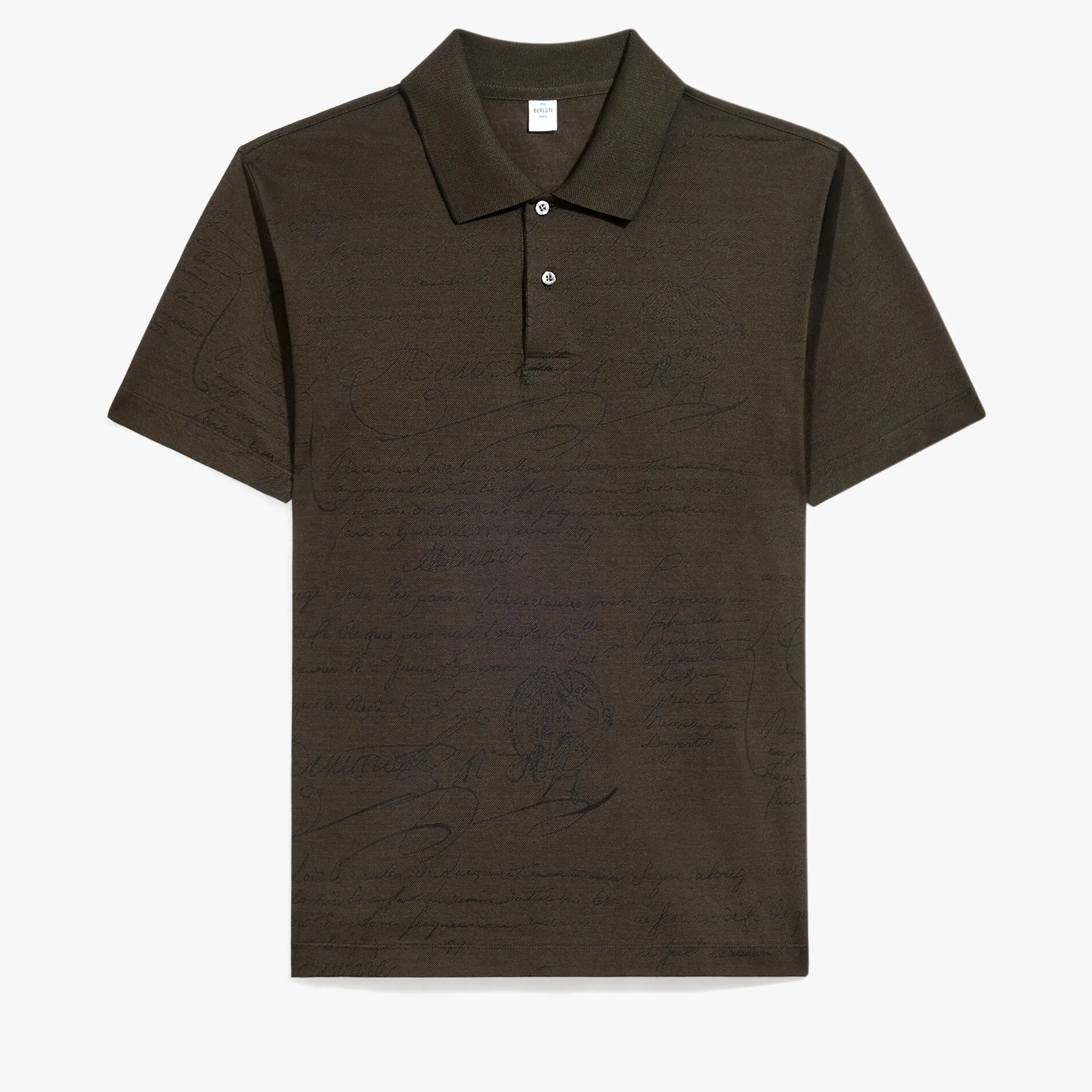 Berluti Polo Piqu&eacute; en Jacquard Scritto | Polos & T-shirts