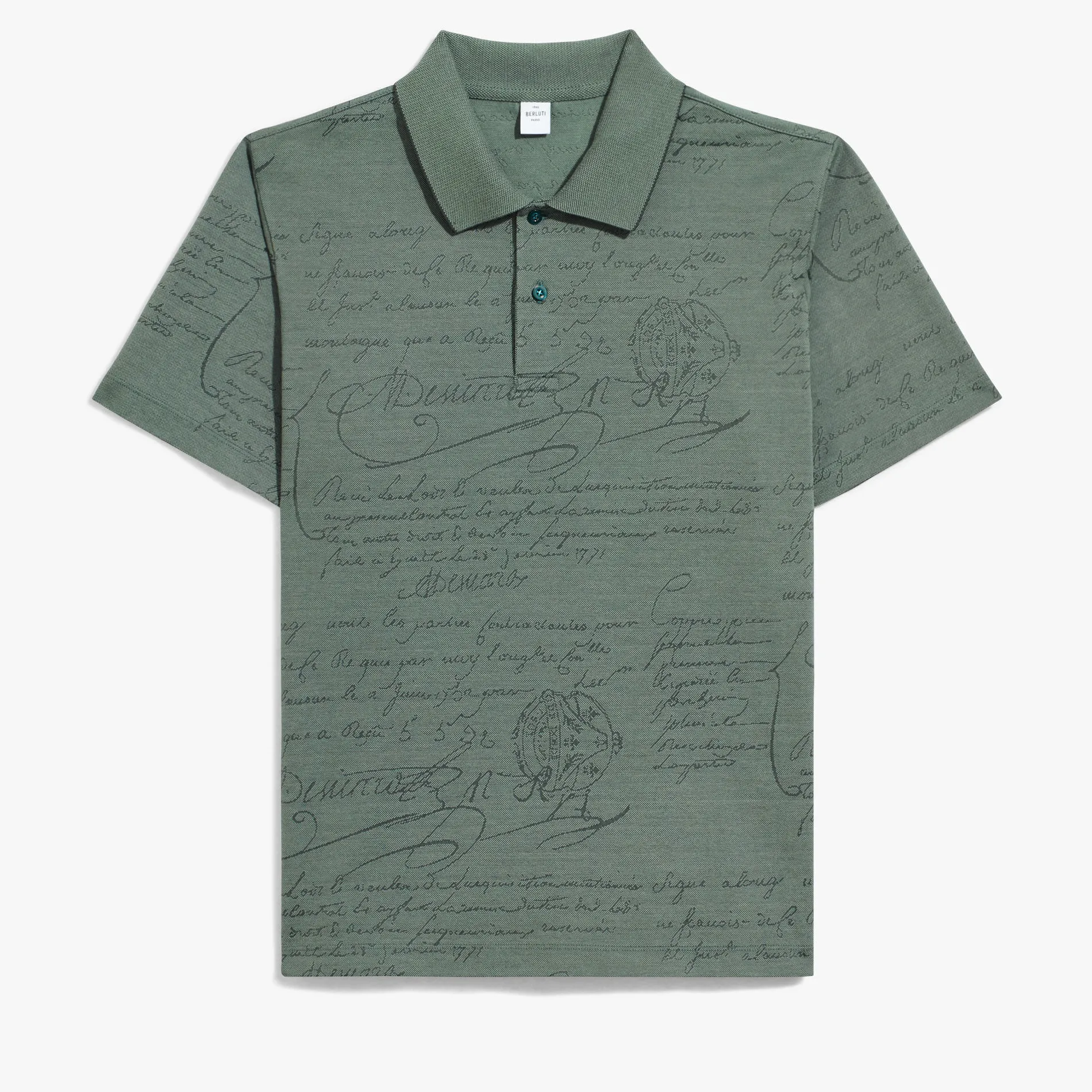 Berluti Polo Piqu&eacute; en Jacquard Scritto | Polos & T-shirts