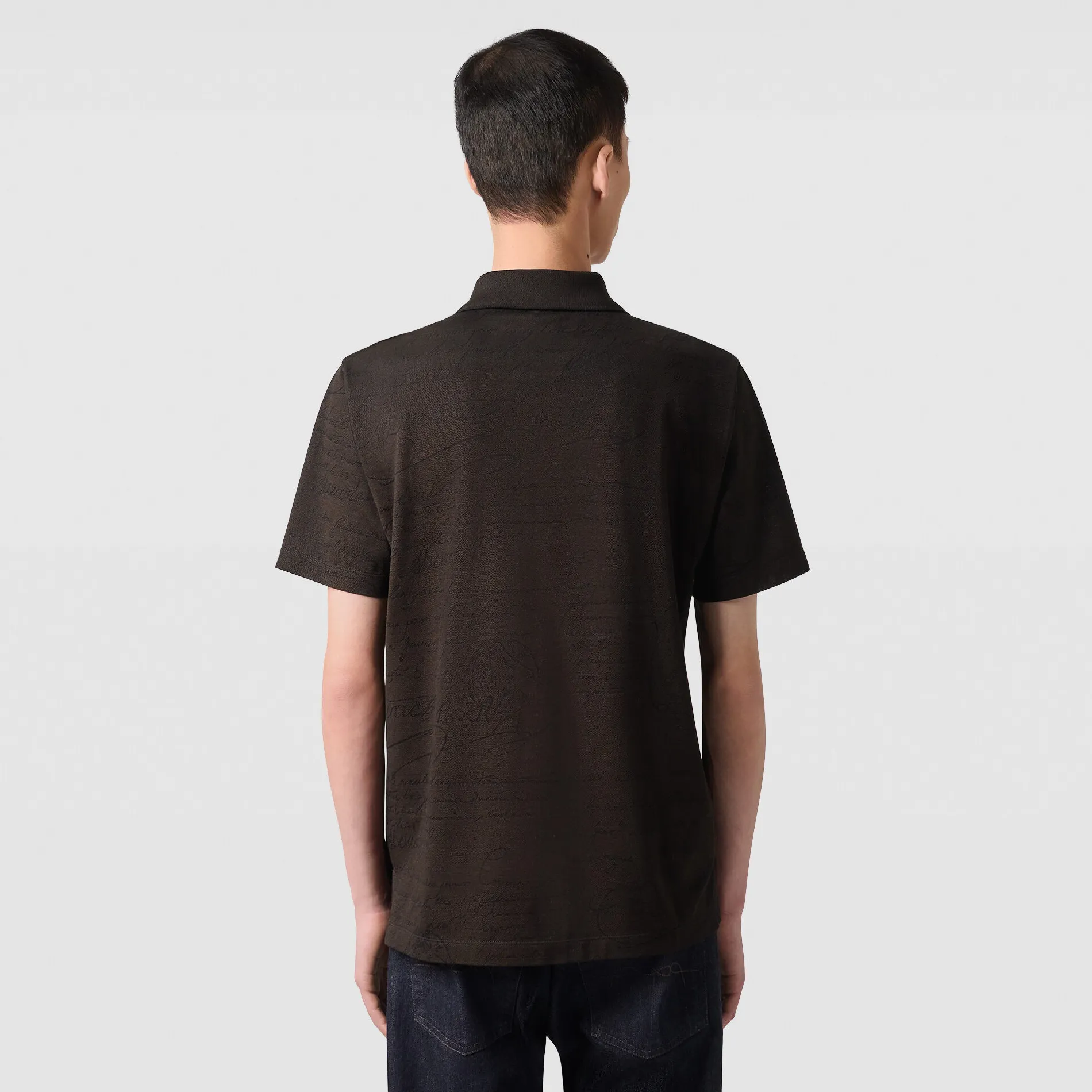 Berluti Polo Piqu&eacute; en Jacquard Scritto | Polos & T-shirts