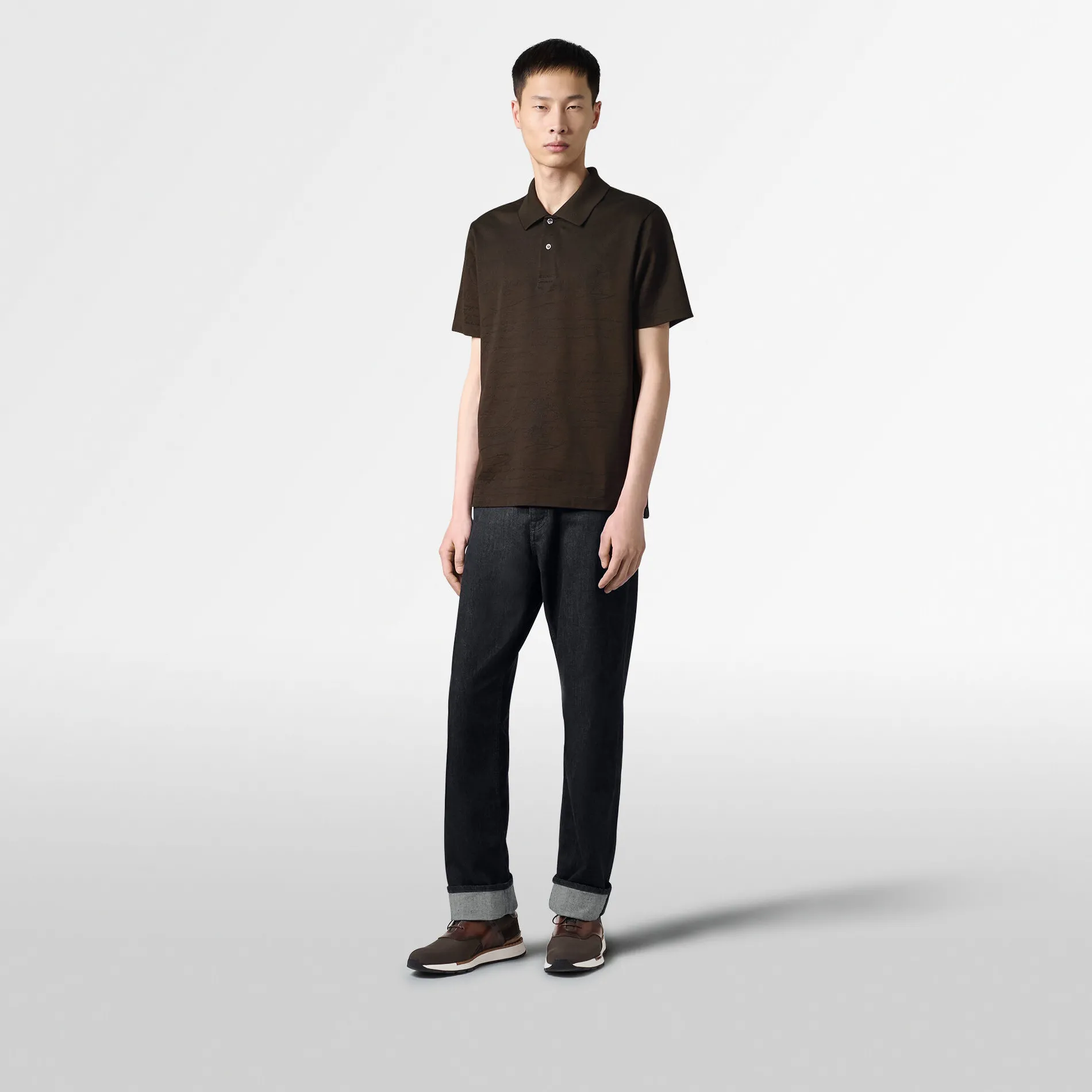 Berluti Polo Piqu&eacute; en Jacquard Scritto | Polos & T-shirts