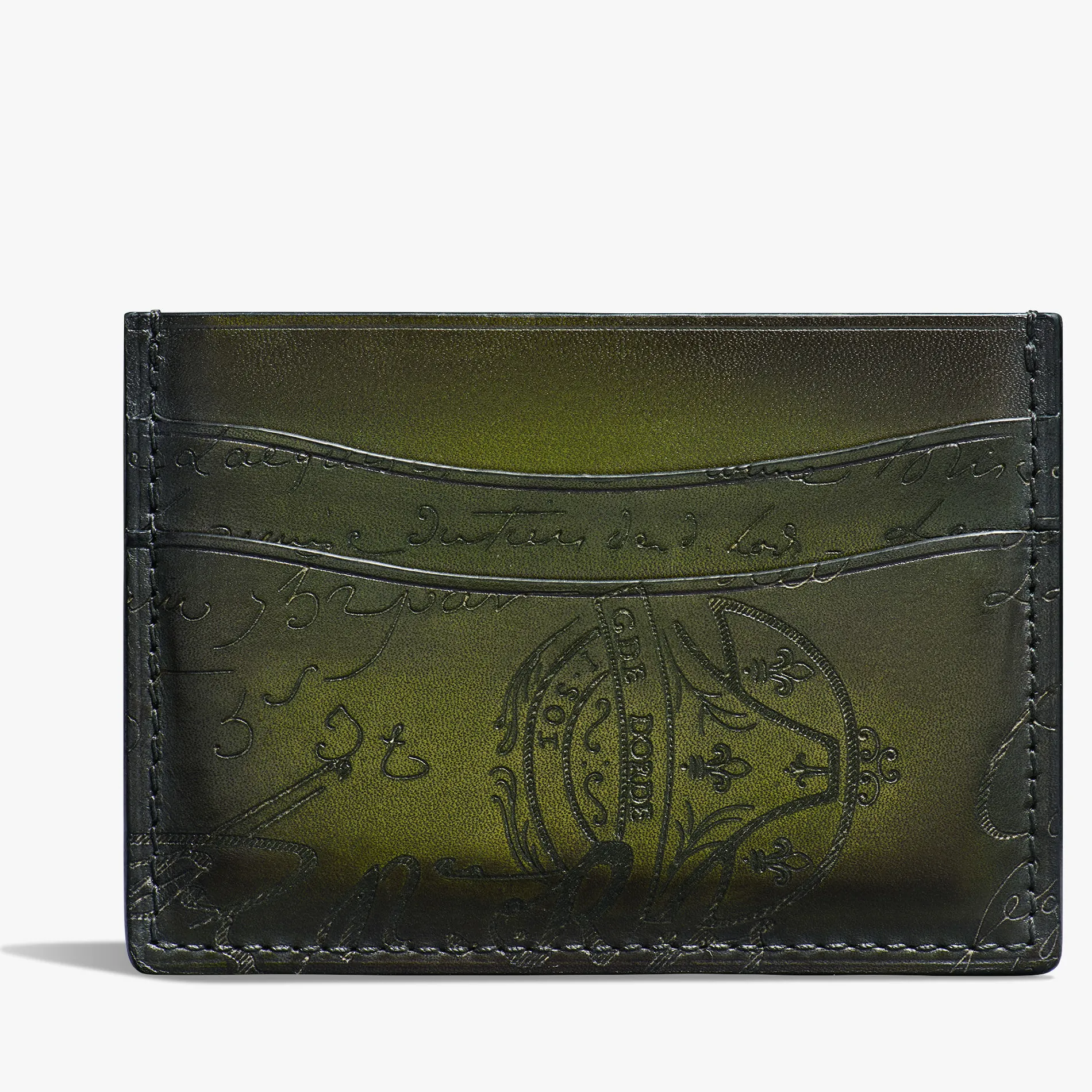 Berluti Porte-Cartes Bambou En Cuir Scritto | Porte-cartes