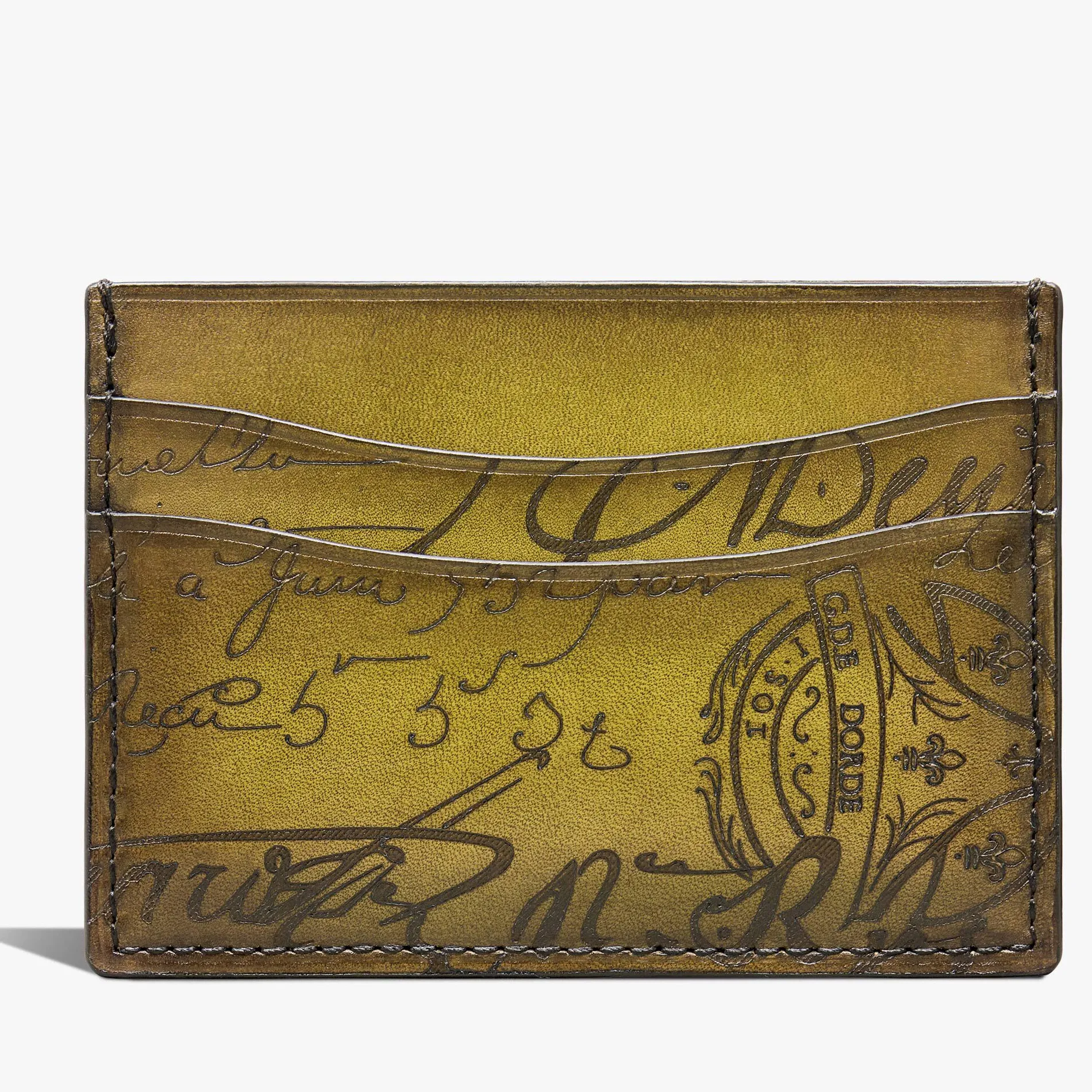 Berluti Porte-Cartes Bambou En Cuir Scritto | Porte-cartes