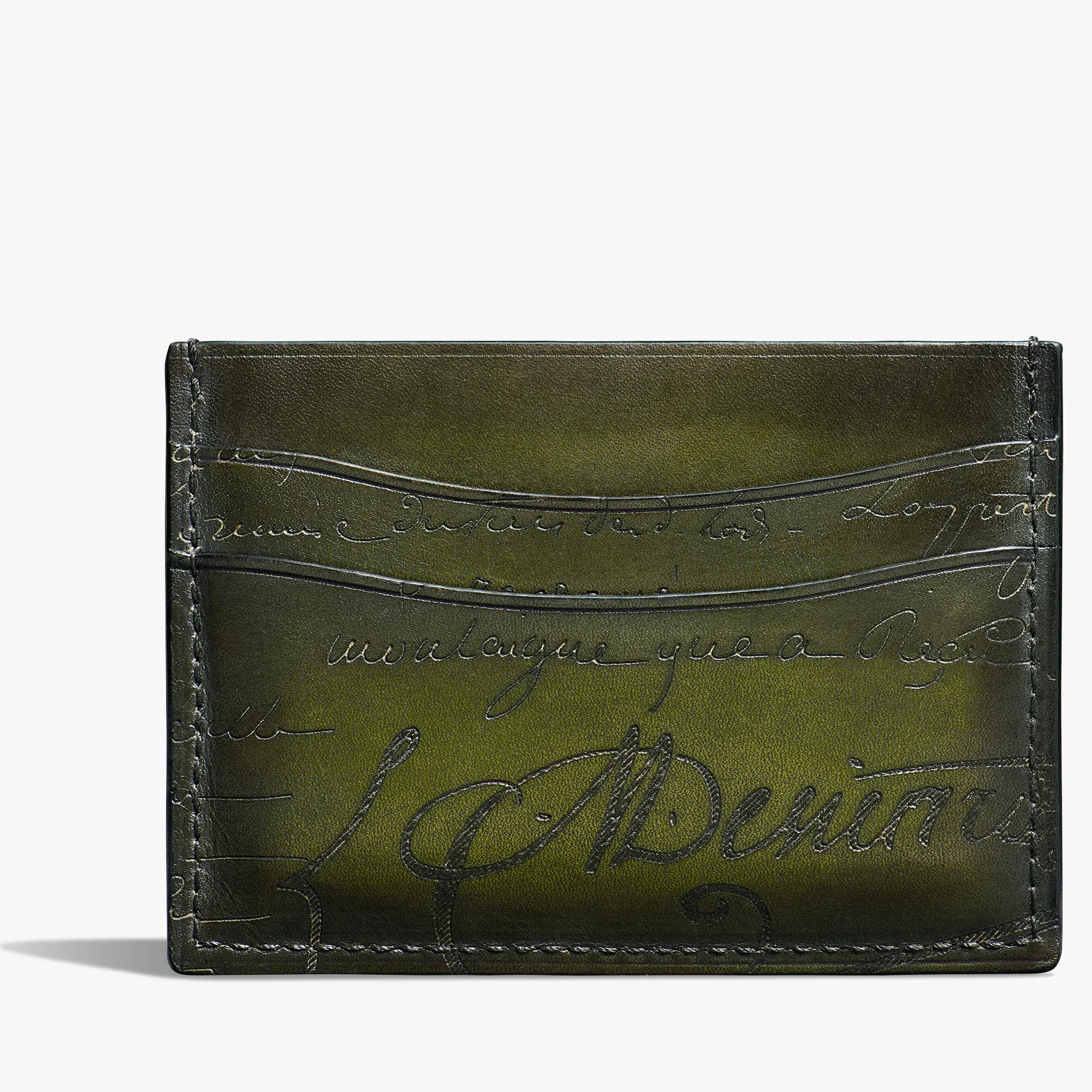 Berluti Porte-Cartes Bambou En Cuir Scritto | Porte-cartes