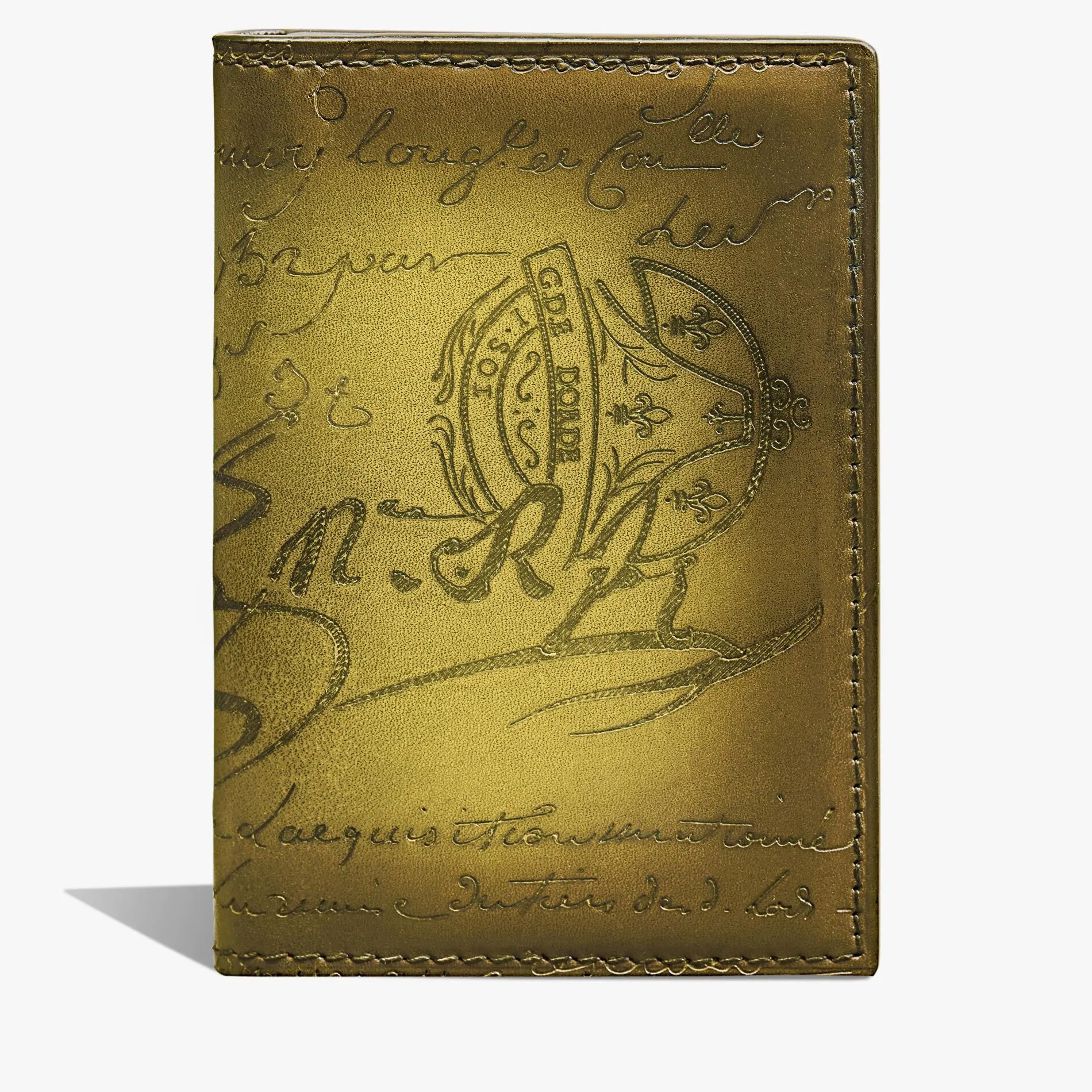 Berluti Porte-Cartes Jagua En Cuir Scritto | Porte-cartes