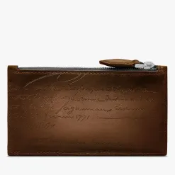 Berluti Porte-Cartes Zipp&eacute; Long Koa Maxi En Cuir Scritto | Porte-cartes