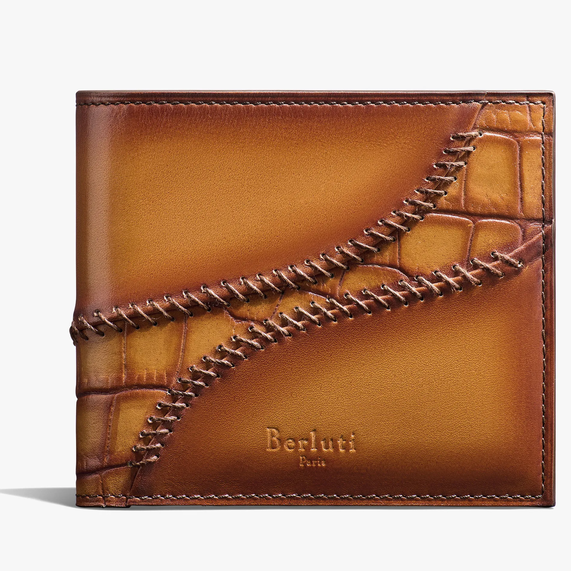 Berluti Portefeuille Compact Makore en cuir et cuir d'alligator | Portefeuilles