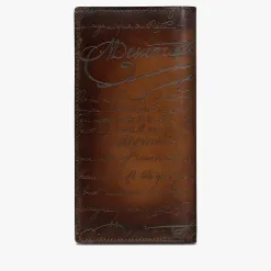 Berluti Portefeuille Long Zipp&eacute; Santal En Cuir Scritto | Portefeuilles