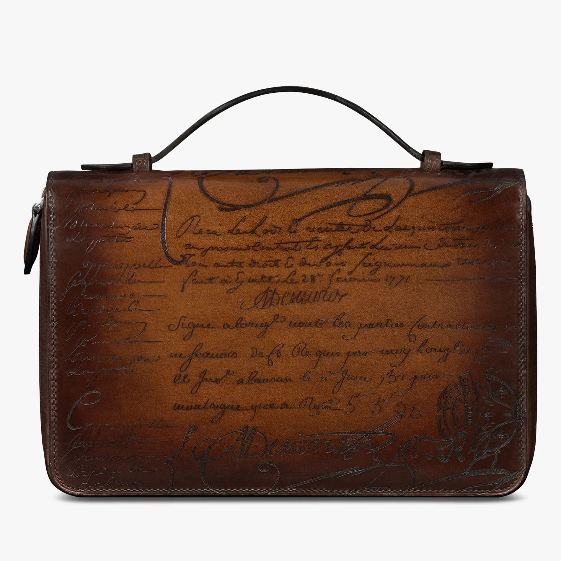 Berluti Portefeuille Zipp&eacute; Itauba Wide En Cuir Scritto | Portefeuilles
