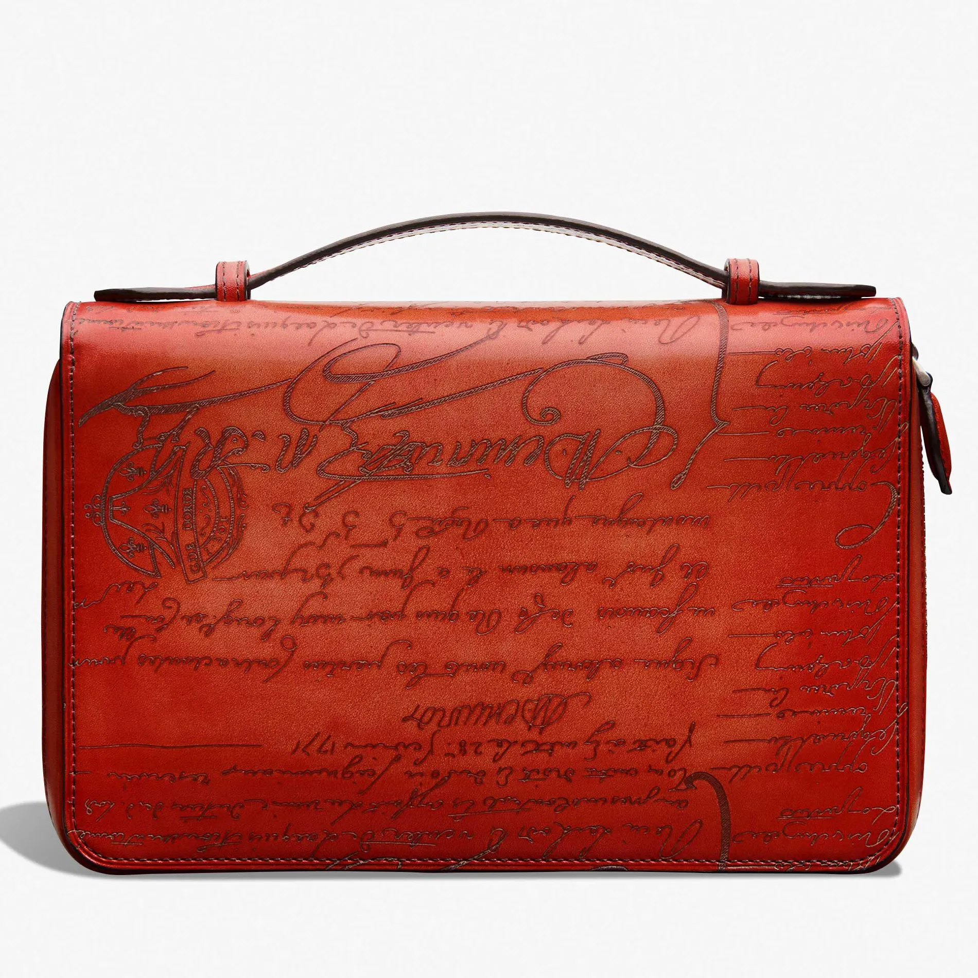Berluti Portefeuille Zipp&eacute; Itauba Wide En Cuir Scritto | Portefeuilles