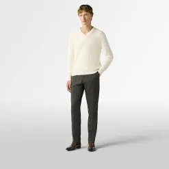 Berluti Pull Col V En C&ocirc;tes Anglaises En Coton Et Soie | Maille & Sweatshirts