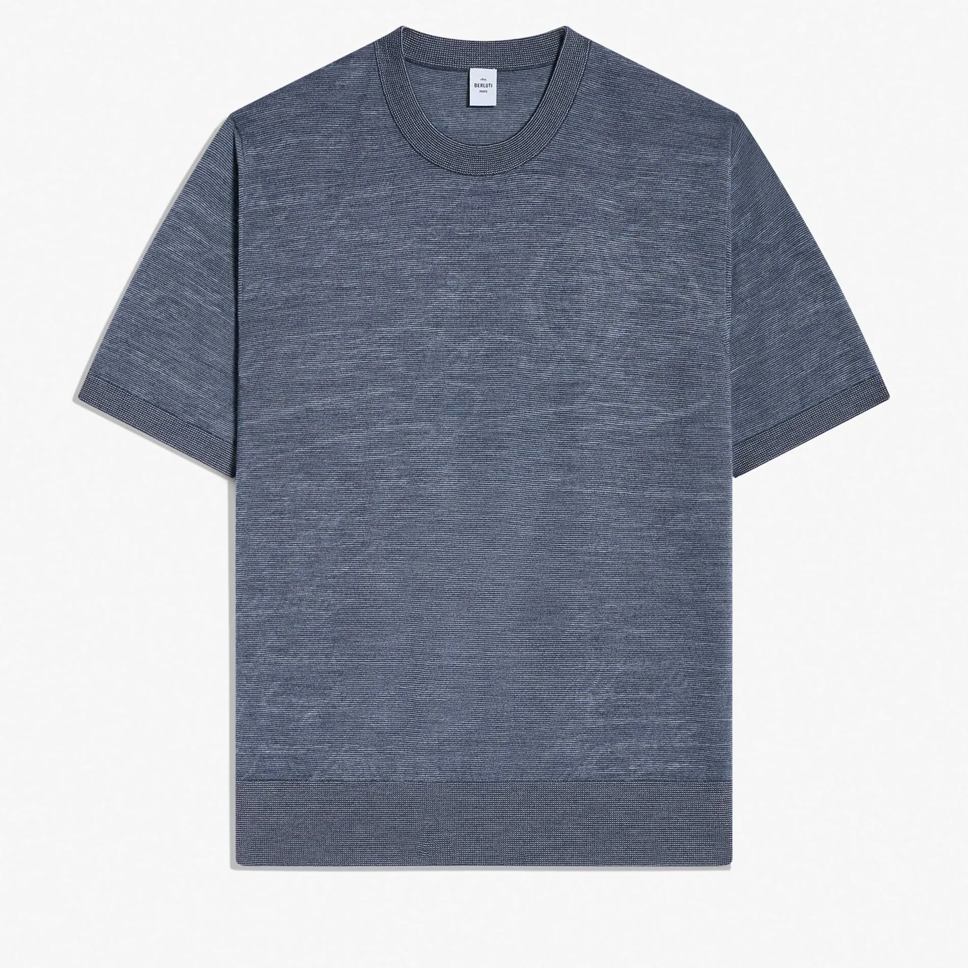 Berluti Pull Manches Courtes Léger En Laine Avec Jacquard Scritto | Maille & Sweatshirts