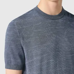 Berluti Pull Manches Courtes Léger En Laine Avec Jacquard Scritto | Maille & Sweatshirts