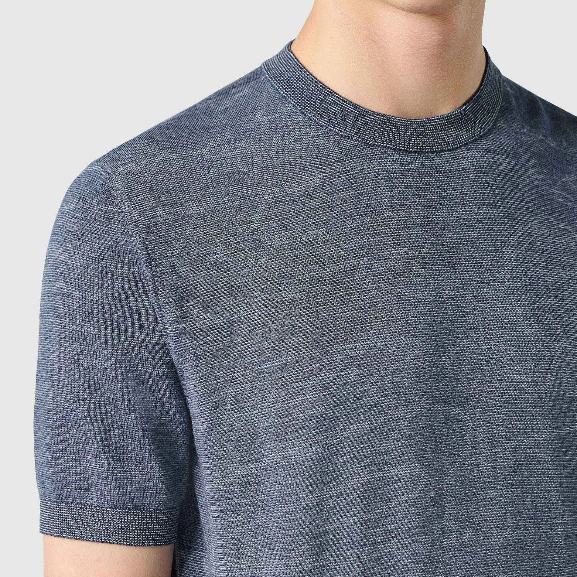 Berluti Pull Manches Courtes Léger En Laine Avec Jacquard Scritto | Maille & Sweatshirts