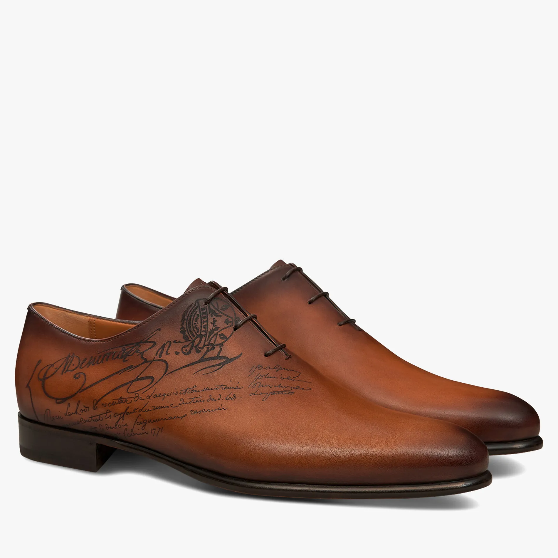 Berluti Richelieu Alessandro Galet En Cuir Scritto | Richelieus & Derbies