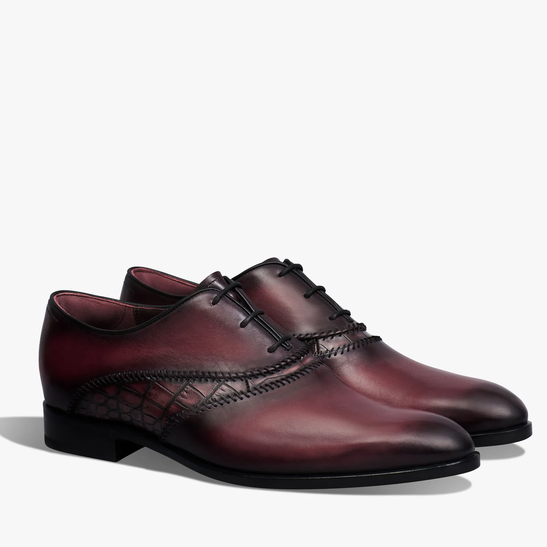 Berluti Richelieu Rapi&eacute;c&eacute;-Repris&eacute; en cuir et cuir d'alligator | Richelieus & Derbies
