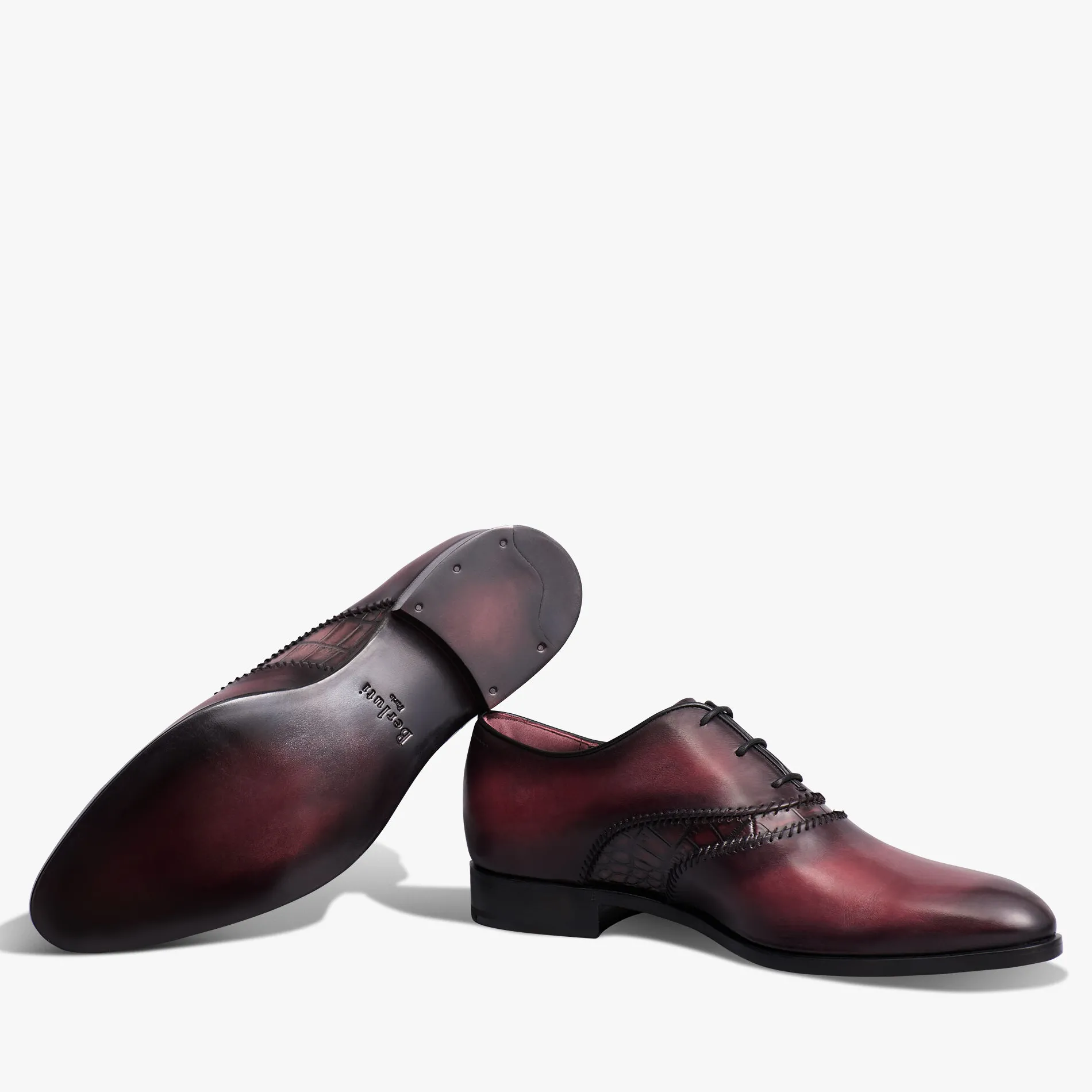 Berluti Richelieu Rapi&eacute;c&eacute;-Repris&eacute; en cuir et cuir d'alligator | Richelieus & Derbies