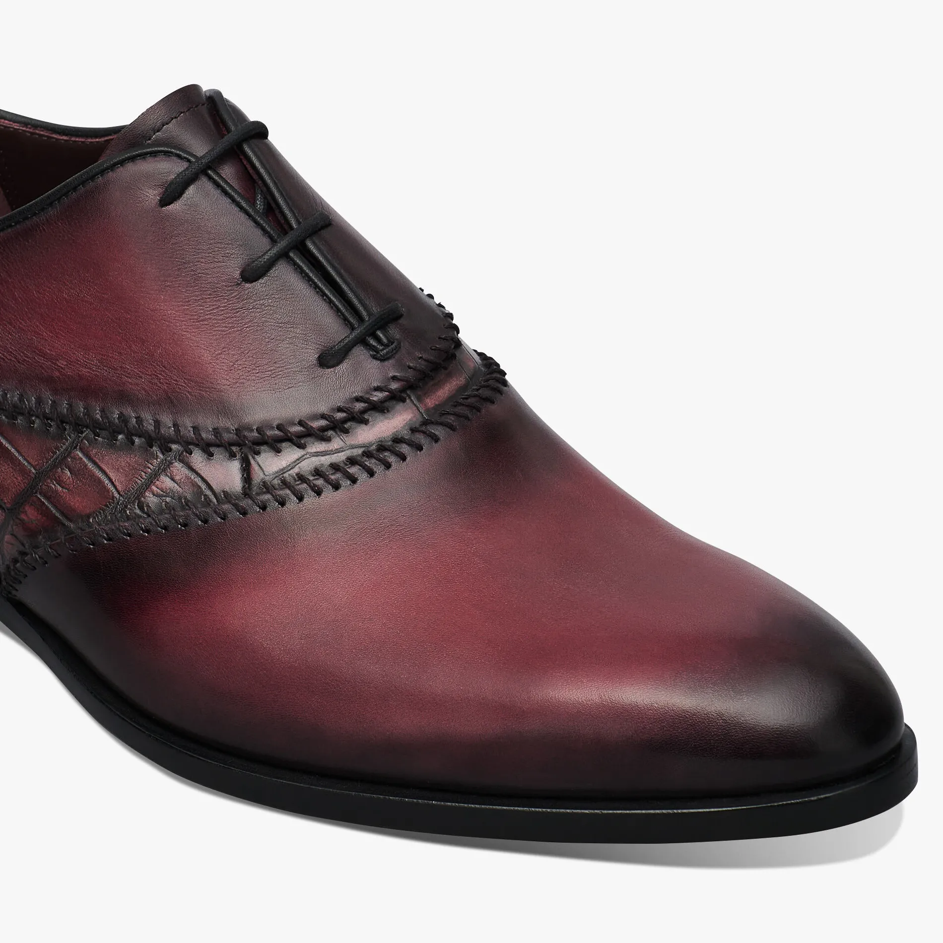 Berluti Richelieu Rapi&eacute;c&eacute;-Repris&eacute; en cuir et cuir d'alligator | Richelieus & Derbies