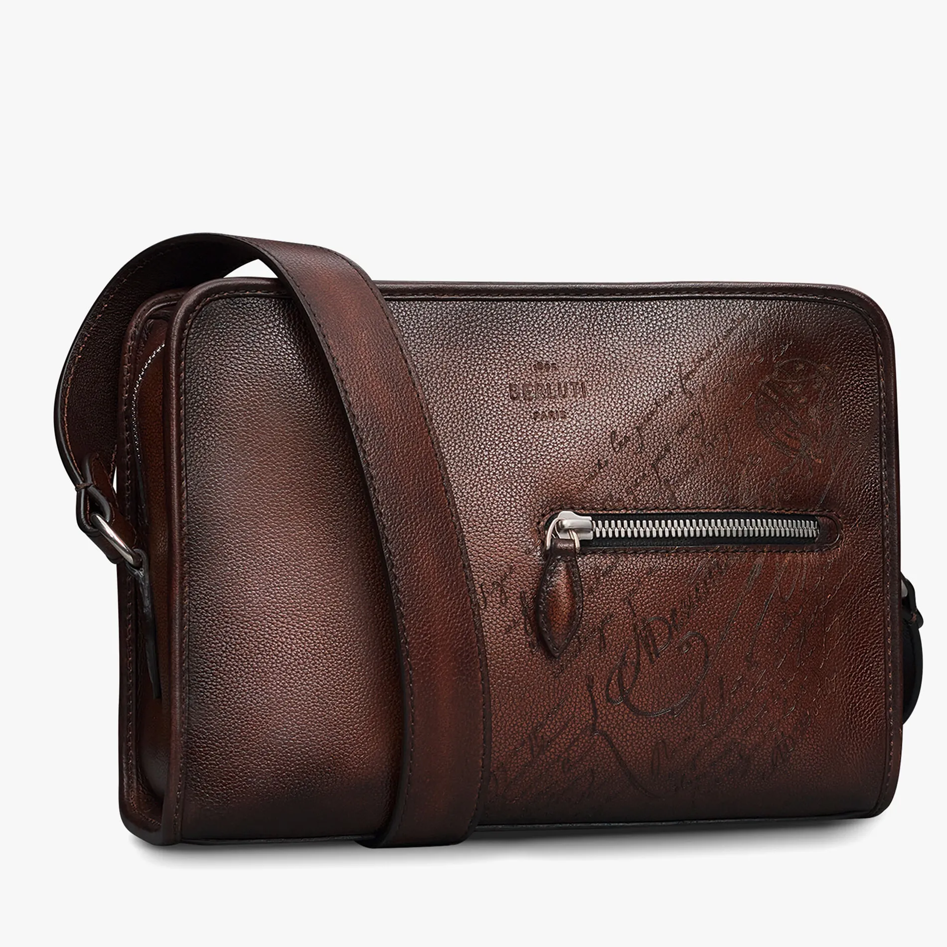 Berluti Sac Bandouli&egrave;re Journalier En Cuir Scritto | Sacs Bandoulière