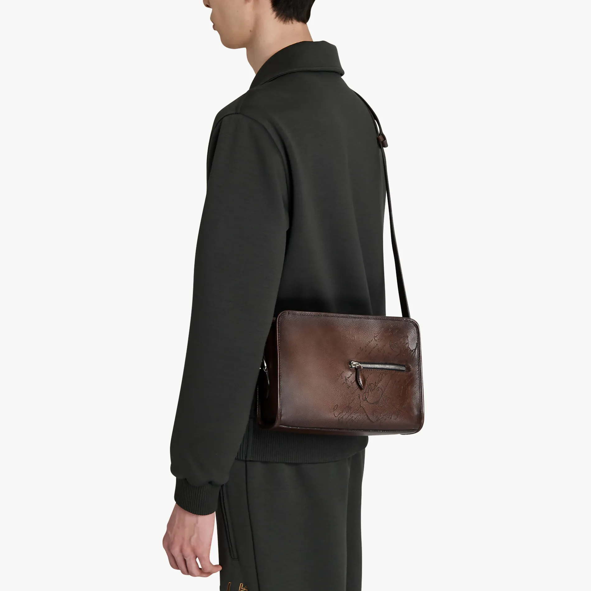 Berluti Sac Bandouli&egrave;re Journalier En Cuir Scritto | Sacs Bandoulière