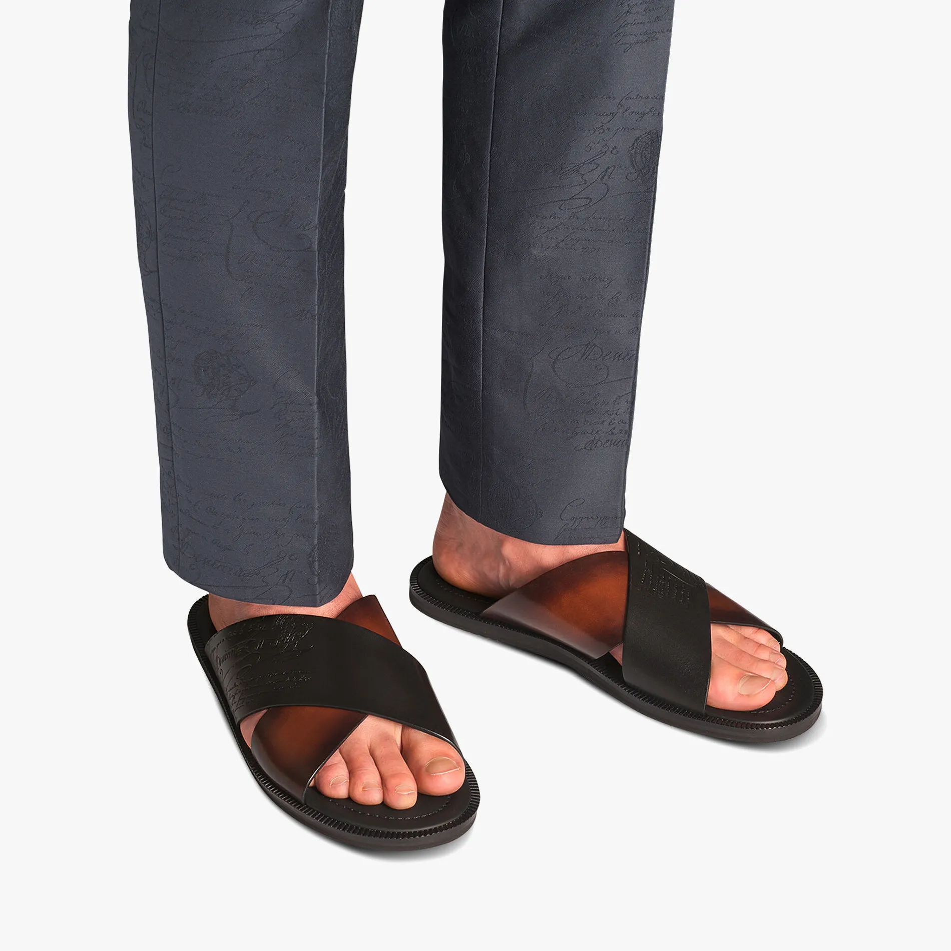 Berluti Sandale Sifnos En Cuir Scritto | Sandales