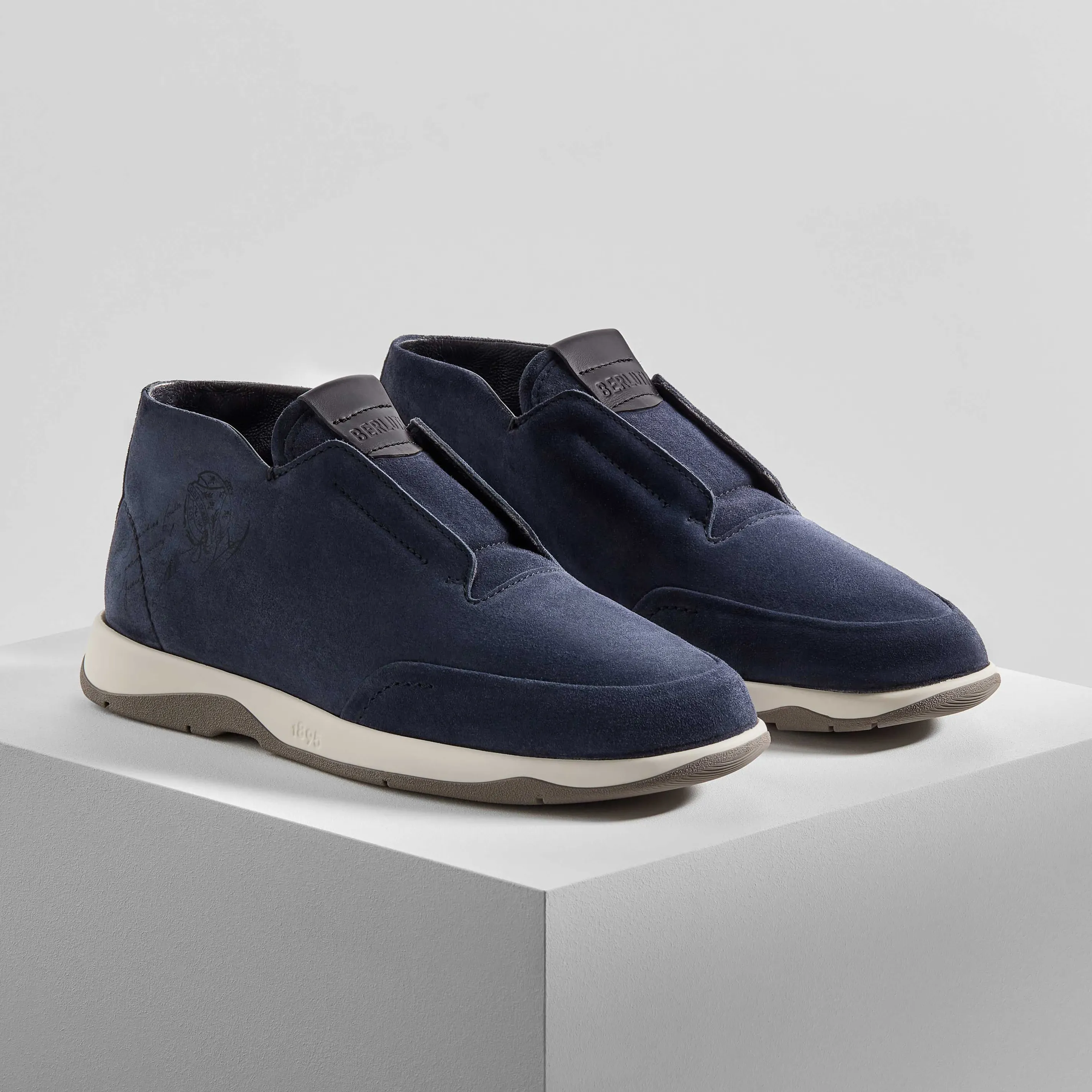 Berluti Slip On &Eacute;chapp&eacute;e En Su&egrave;de Scritto | Bottines