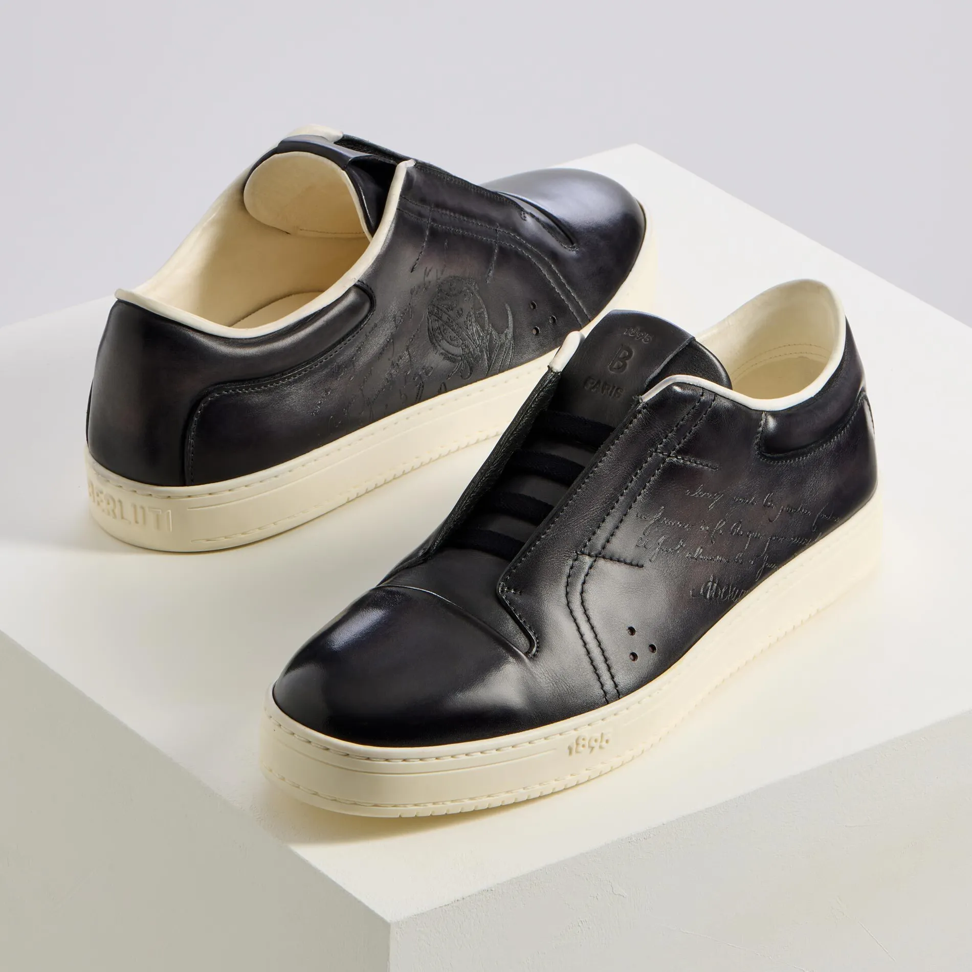 Berluti Slip On Playtime En Cuir Scritto | Sneakers