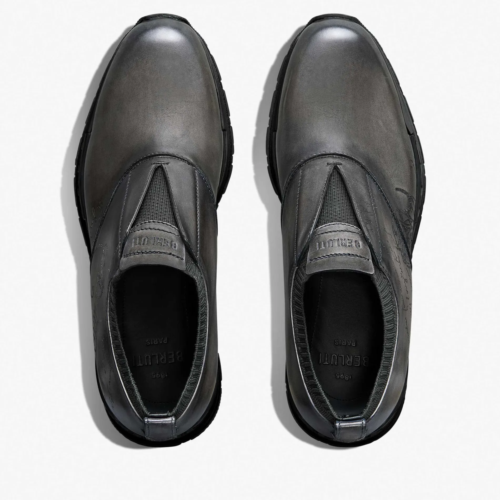 Berluti Slip On Sneaker Fast Track En Cuir Et Maille | Sneakers
