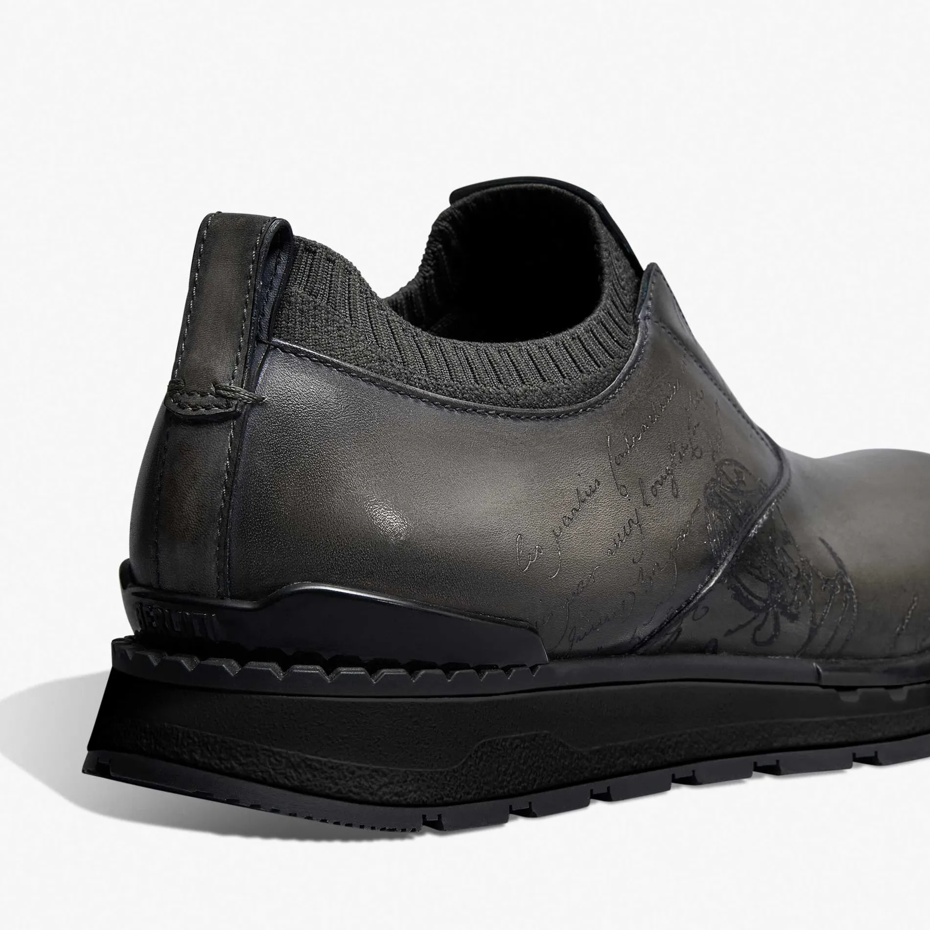 Berluti Slip On Sneaker Fast Track En Cuir Et Maille | Sneakers
