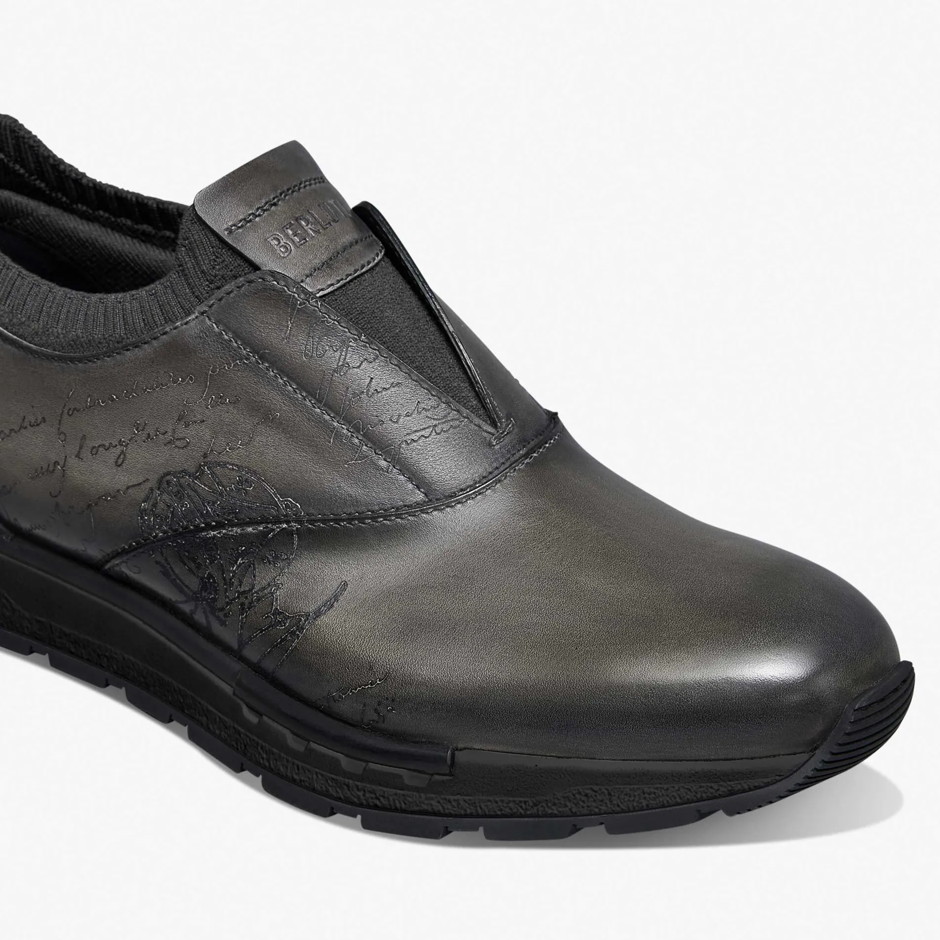 Berluti Slip On Sneaker Fast Track En Cuir Et Maille | Sneakers