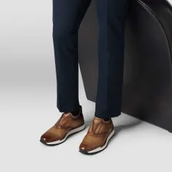 Berluti Slip On Sneaker Fast Track En Cuir Et Maille | Sneakers