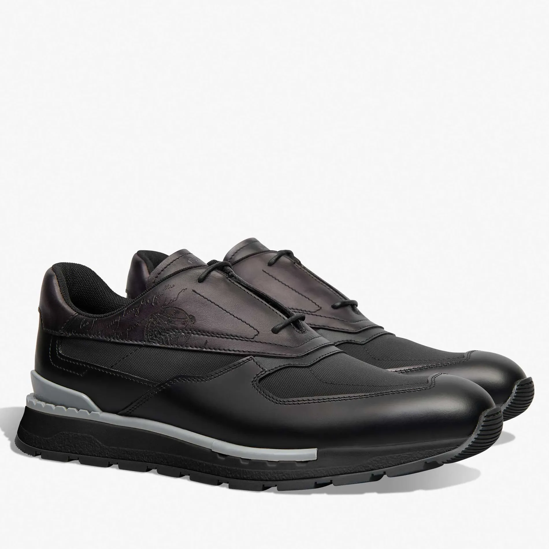 Berluti Sneaker Fast Track En Cuir Scritto Et Nylon | Richelieus & Derbies | Sneakers